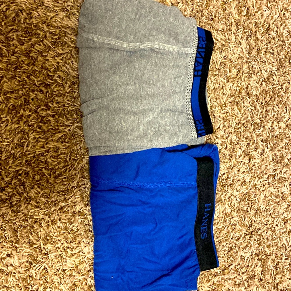Hanes boxer briefs only worn once grey and blue